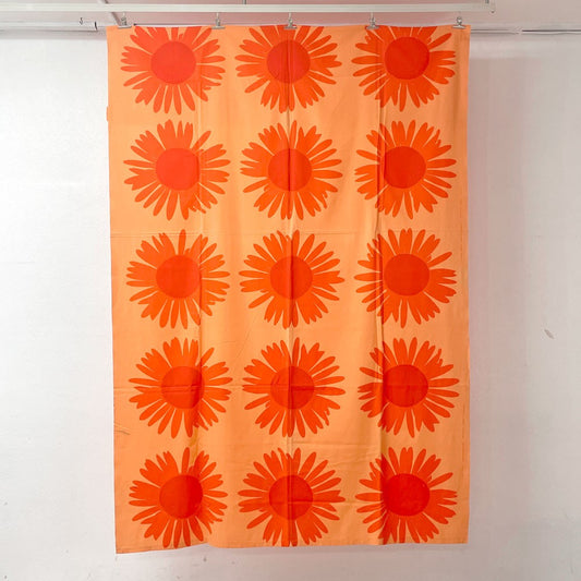 プリンテックス Printex (マリメッコ Marimekko) Auringonkukka 生地 ファブリック 140×238cm マイヤ・イソラ Maija Isola フィンランドビンテージ C ●