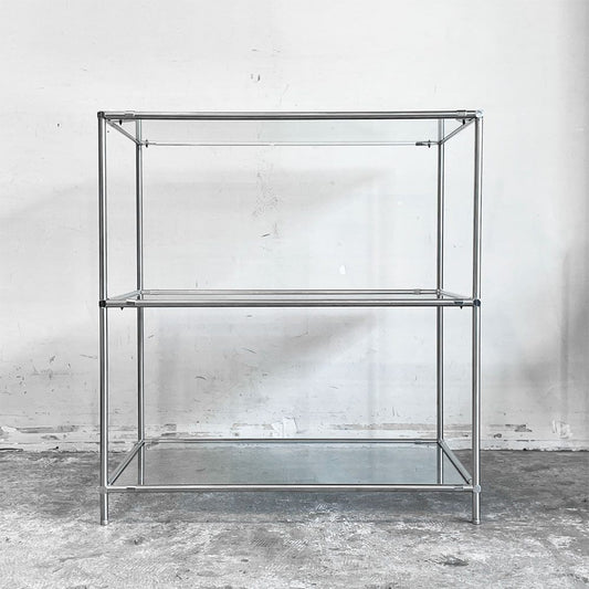 FRNHT Furnihunter ガラスシェルフ Tool rack 001 GL half オープンシェルフ ガラス  クリア×ブラック×クリア スチール 3段 H65cm ■