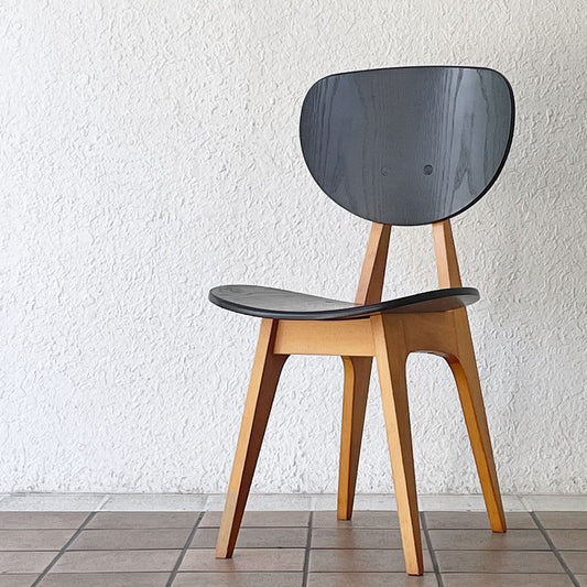 イデー IDEE ダイニングチェア DINING CHAIR ブラック 板座 長大作 ジャパニーズモダン 廃番カラー 希少 ◇