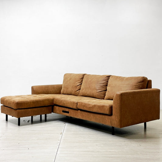 ジャーナルスタンダードファニチャー j.s.F ピーエスエフ カウチソファ PSF COUCH SOFA W210cm 3人掛けソファ オットマン レザー調 撥水 コンセント付属 参考価格165,000円 ●