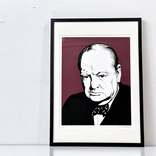 コンラッドリーチ CONRAD LEACH シルクスクリーン ウィンストン・チャーチル Winston Churchill アートフレーム 大型 ポスター 額装品 現代アート ポップアート イギリス ●