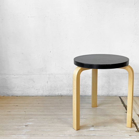 アルテック Artek Stool60 スツール 三本脚 80周年記念モデル ブラックラッカー アルヴァ・アアルト 北欧家具 ★