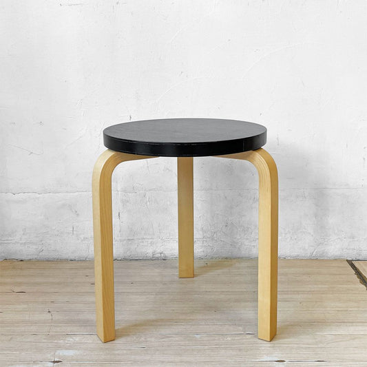 アルテック Artek Stool60 スツール 三本脚 80周年記念モデル ブラックラッカー アルヴァ・アアルト 北欧家具 ★