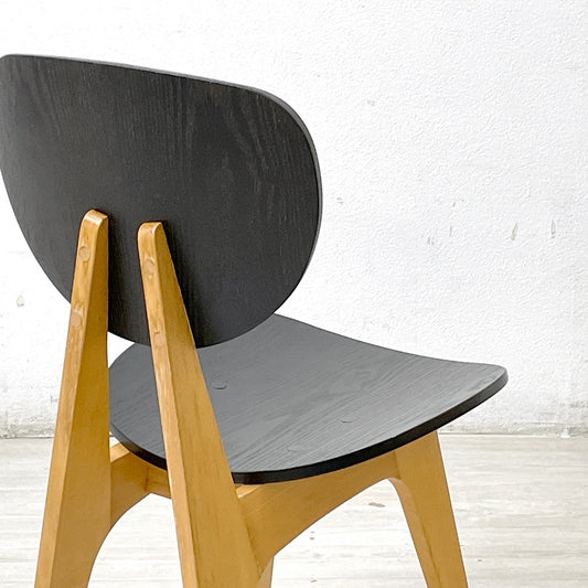 イデー IDEE ダイニングチェア DINING CHAIR ブラック 板座 長大作 ジャパニーズモダン 廃番カラー 希少 ●