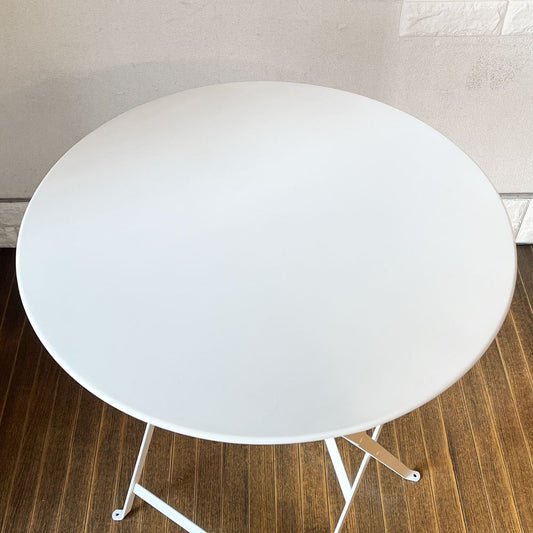 フェルモブ Fermob ビストロ BISTRO ラウンドテーブル ROUND TABLE 60 フォールディング ガーデンテーブル ホワイト Φ60cm 折りたたみ フランス 定価￥39,600- グライズ欠品 ◎