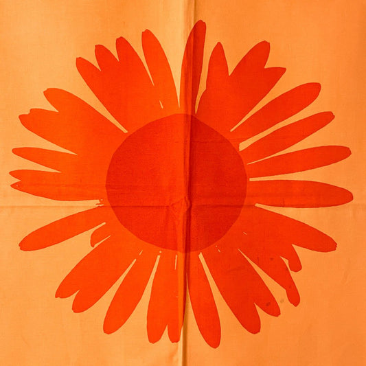 プリンテックス Printex (マリメッコ Marimekko) Auringonkukka 生地 ファブリック 140×116cm マイヤ・イソラ Maija Isola フィンランドビンテージ A ●